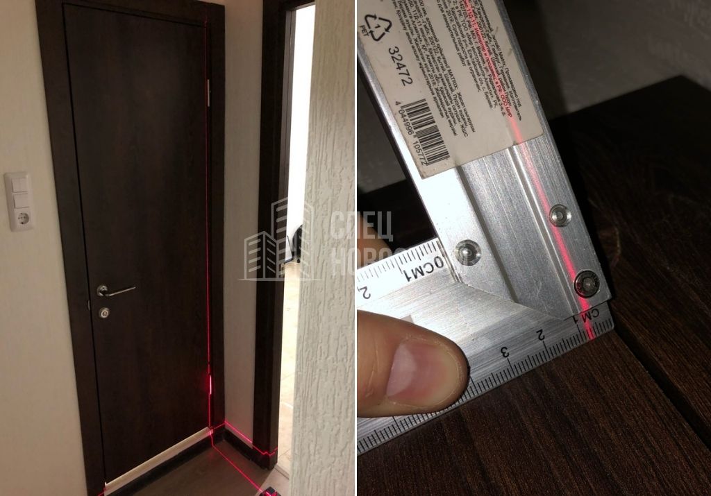 отклонение дверного короба двери санузла на 8 мм