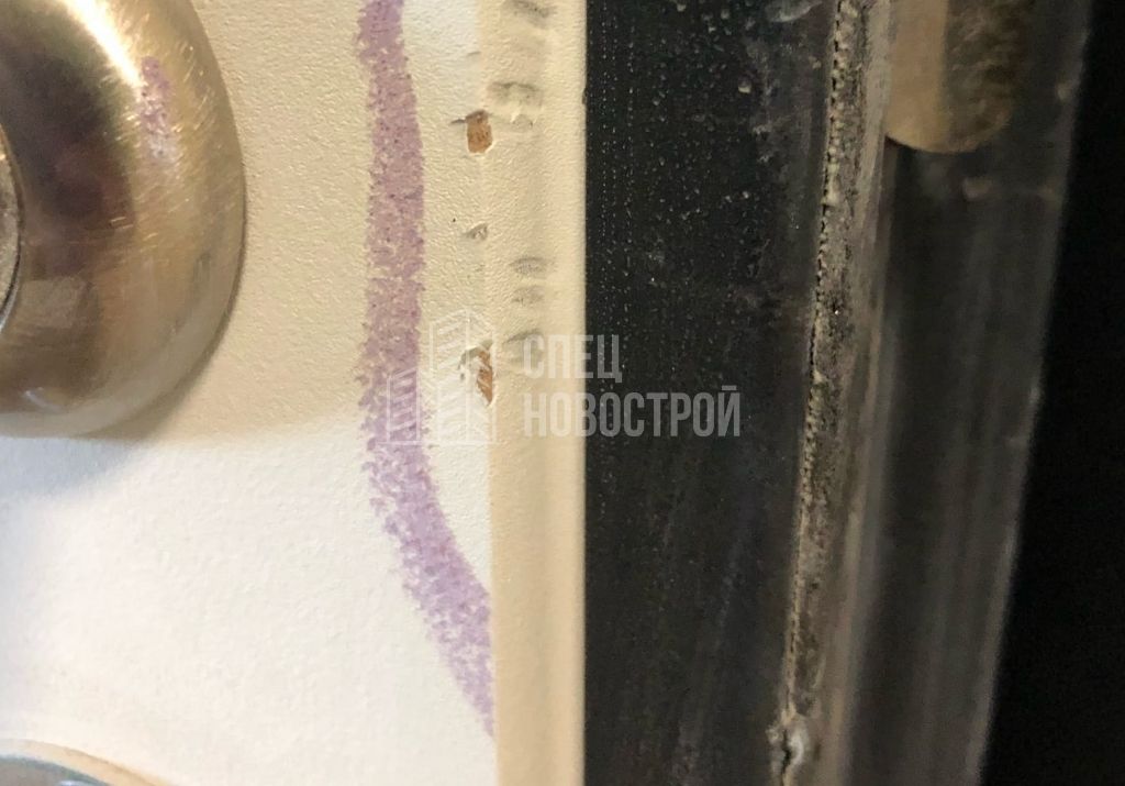 сколы на МДФ панеле полотна входной двери